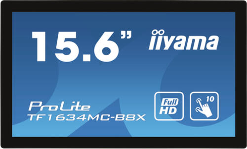 iiyama ProLite TF1634MC-B8X Computerbildschirm 39,6 cm (15.6) 1920 x 1080 Pixel Full HD LED Touchscreen Multi-Nutzer Schwarz