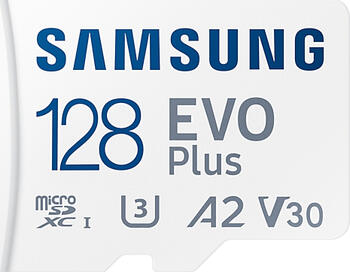 128 GB Samsung EVO Plus 2021 microSDXC Kit Speicherkarte, lesen: 130MB/s