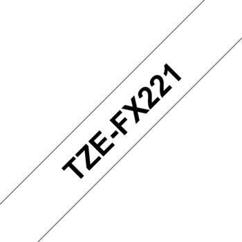 Brother TZe-FX221 9mm, schwarz/ weiß 