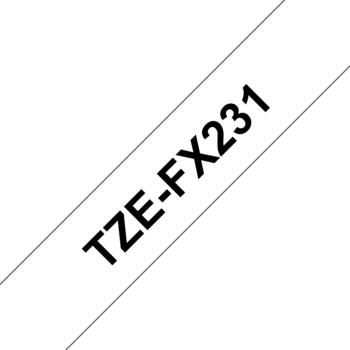 Brother TZeFX231 Schriftbandkassette 12mm, schwarz auf weiß 