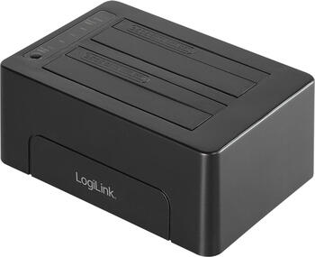 LogiLink USB 3.0 2-Bay für 2.5/3.5 SATA HDD/SSD, schwarz, USB-C 3.0