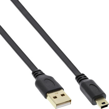 0,5m Mini-USB 2.0 Flachkabel, USB A Stecker an Mini Stecker 