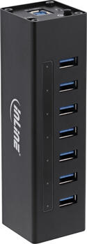 InLine USB 3.0 Aluminium Hub, 7 Port, schwarz 