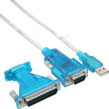 1,8m InLine USB Stecker A an 9pol Stecker, mit 9-25pol Adap. 