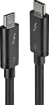 0.5m Lindy Thunderbolt 3 Kabel stecker/stecker schwarz 