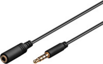 3m / 3,5mm 4-pol Kopfhörer- und Audio Verlängerungskabel slim, schwarz Goobay