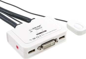 InLine KVM Switch, 2-fach, DVI-D, USB, mit Audio, integr. Ka 