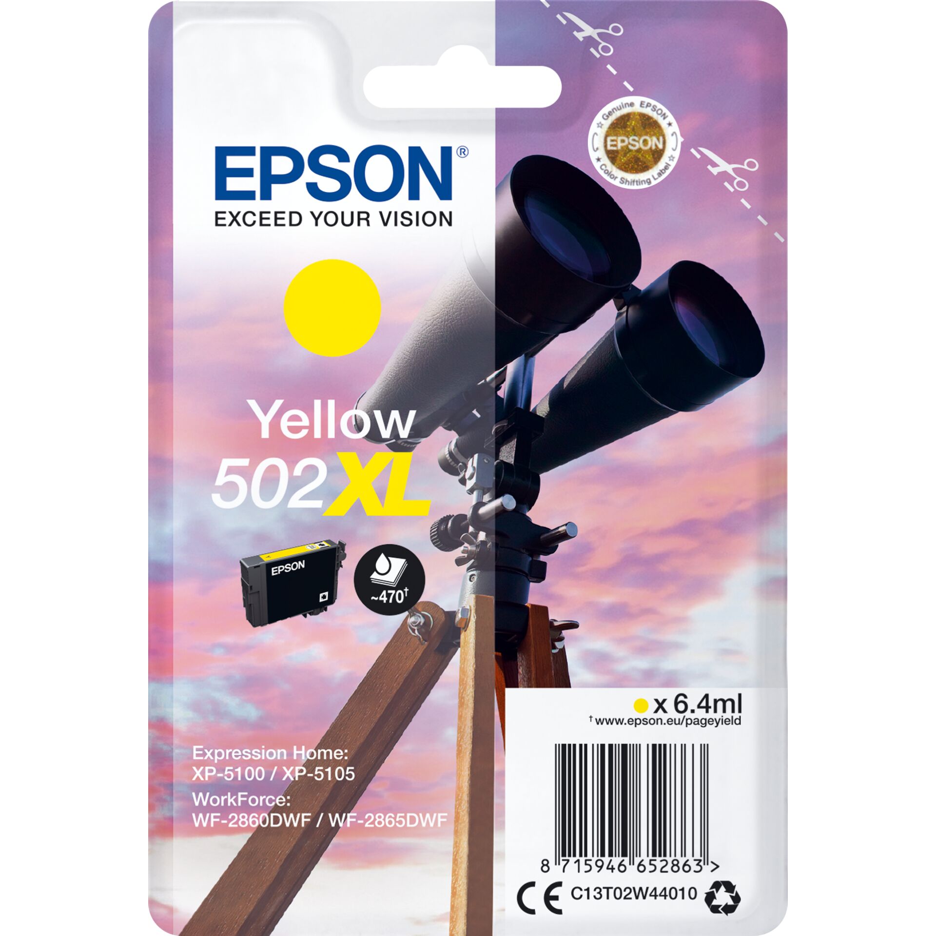 Epson Tintenpatrone yellow 502 XL                    T 02W4