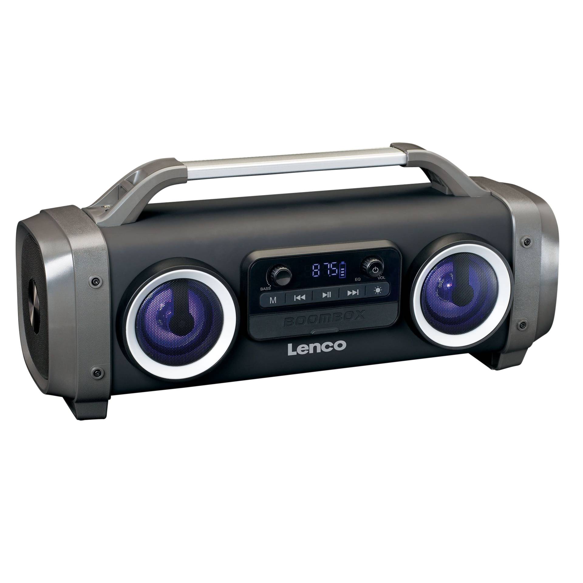 Lenco SPR-100 Tragbarer Stereo-Lautsprecher Grau