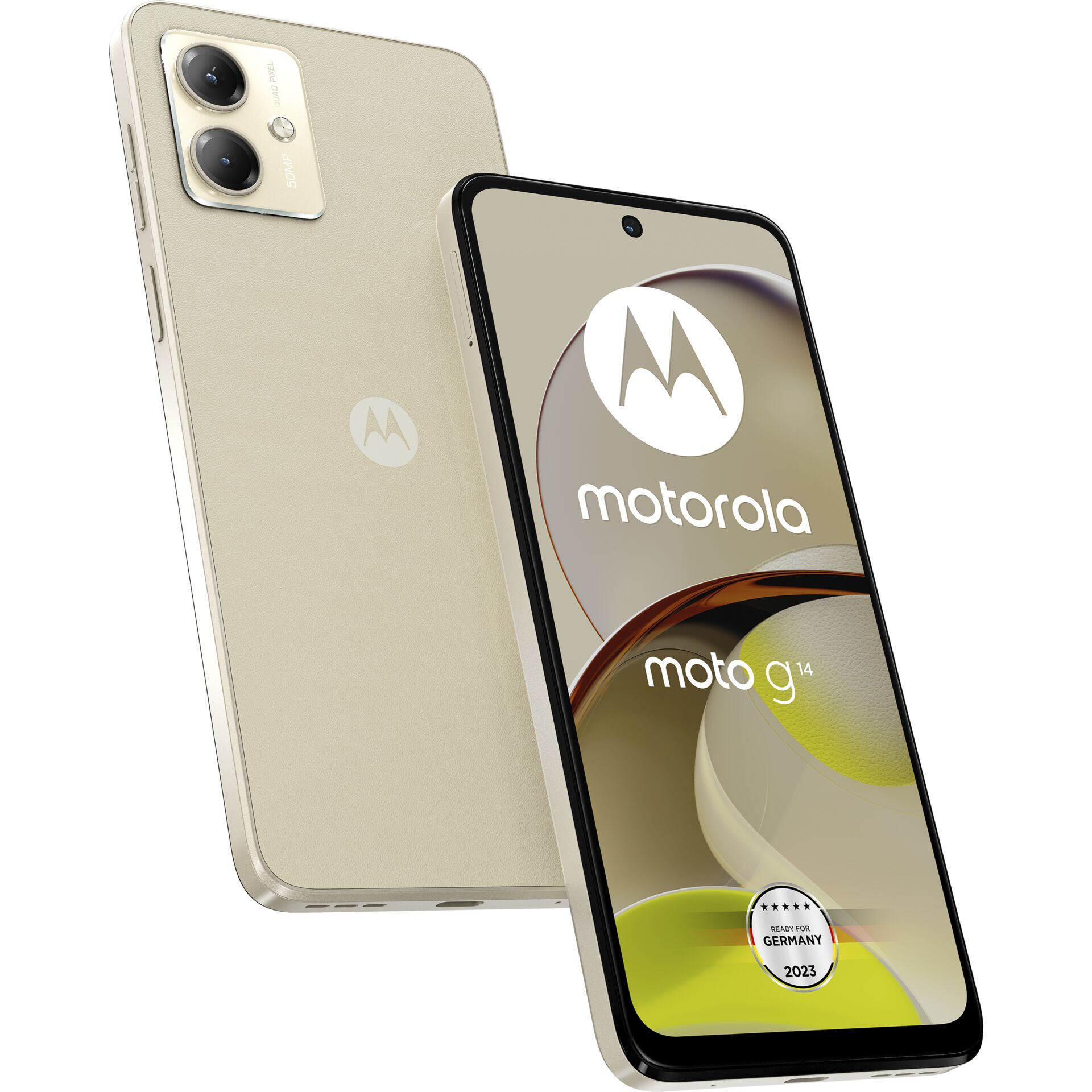 Motorola moto g14 16,5 cm (6.5) Dual-SIM Android 13 4G USB Typ-C 4 GB 128 GB 5000 mAh Cremefarben