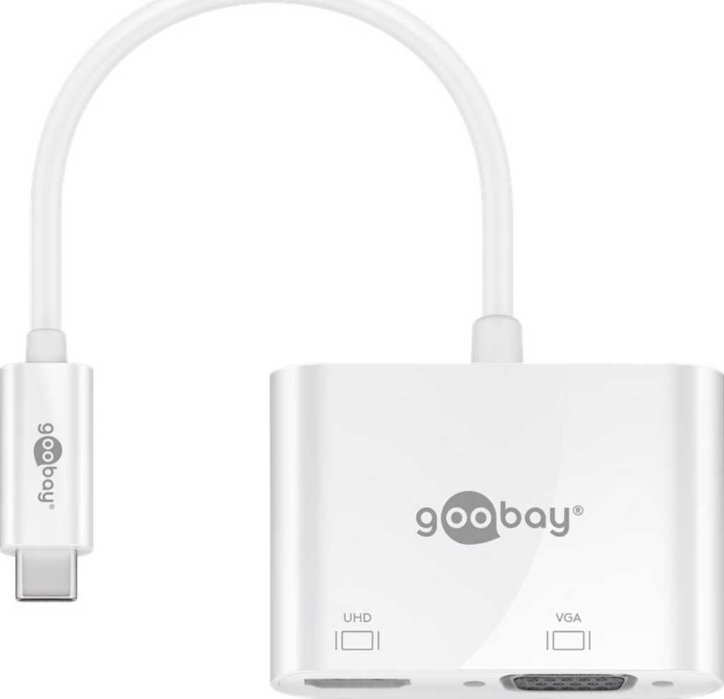 Goobay 52430 laptop-dockingstation & portreplikator Verkabelt & Kabellos USB 3.2 Gen 1 (3.1 Gen 1) Type-A + Type-C Weiß
