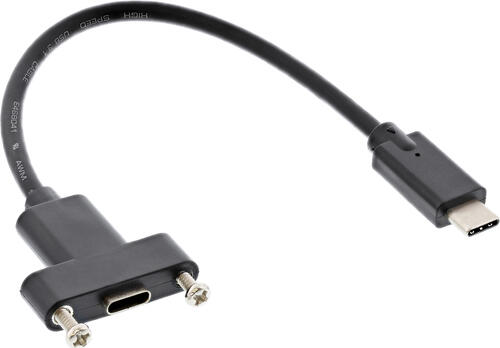 InLine USB 3.2 Gen.2 Adapterkabel, Stecker C auf Einbaubuchse C, 0,20m