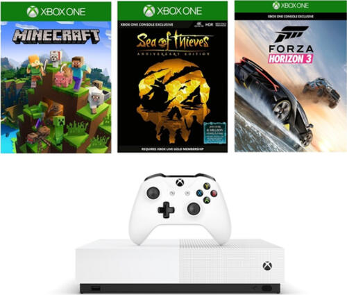 Microsoft Xbox One S + Minecraft + Sea of Thieves + Forza Horizon 3 1 TB WLAN Weiß