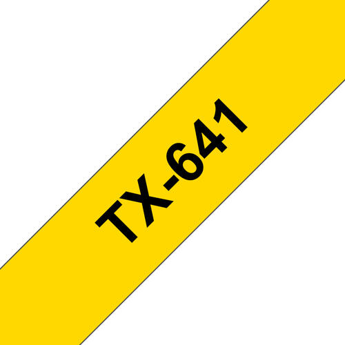 Brother TX-641 Etiketten erstellendes Band Schwarz auf gelb