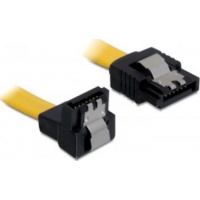 0,2m SATA-Kabel Metall unten/gerade gelb 
