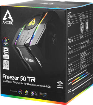 Arctic Freezer 50 TR A-RGB CPU-L&uuml;fter&comma; 1x 120x120x25mm&comma; 200-1800rpm&semi; 1x 140x140x25mm&comma; 200-1700rpm