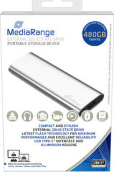 480 GB SSD MediaRange MR1102 externe SSD, 1x USB-C 3.1 
