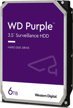 6.0 TB HDD Western Digital WD Purple-Festplatte, geeignet für Dauerbetrieb, geeignet für DVR, zeitbeschränkte Fehler