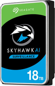 18.0 TB HDD Seagate SkyHawk AI Festplatte, geeignet für Dauerbetrieb, geeignet für DVR, heliumgefüllt