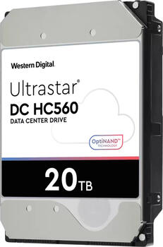 20.0 TB Western Digital Ultrastar DC HC560, 512e, SATA 6Gb/s 7200rpm, geeignet für Dauerbetrieb, heliumgefüllt