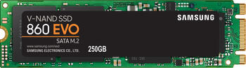 250 GB SSD Samsung 860 EVO, 80mm M.2 SATA 6Gb/s lesen: 550MB/s, schreiben: 520MB/s, TBW: 150TB