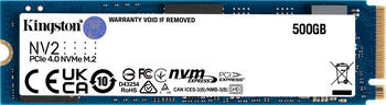 500 GB SSD Kingston NV2 SSD, M.2/M-Key (PCIe 4.0 x4), lesen: 3500MB/s, schreiben: 2100MB/s, TBW: 160TB