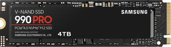 4.0 TB SSD Samsung SSD 990 PRO, M.2/M-Key (PCIe 4.0 x4), lesen: 7450MB/s, schreiben: 6900MB/s SLC-Cached, TBW: 2.4PB