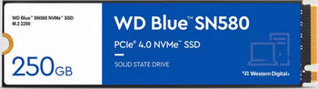250 GB SSD Western Digital WD Blue SN580 NVMe SSD, M.2/M-Key (PCIe 4.0 x4), lesen: 4000MB/s, schreiben: 2000MB/