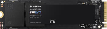 1.0 TB SSD Samsung SSD 990 EVO, M.2/M-Key (PCIe 4.0 x4 oder PCIe 5.0 x2), lesen: 5000MB/s, schreiben: 4200MB/s