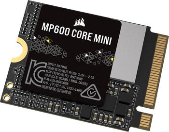1.0 TB SSD Corsair Force Series MP600 Mini, M.2/M-Key (PCIe 4.0 x4), lesen: 5000MB/s, schreiben: 3800MB/s, TBW: 250TB