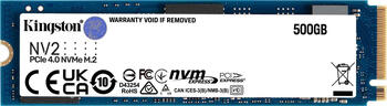 500 GB SSD Kingston Technology NV2 SSD, M.2/M-Key (PCIe 4.0 x4), lesen: 3500MB/s, schreiben: 2100MB/s SLC-Cached, TB