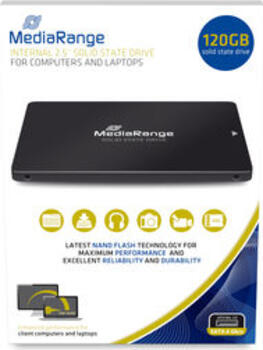 120 GB SSD MediaRange MR1001 SATA 6Gb/s 6,4cm/ 2.5 Zoll lesen 500MB/s, schreiben 530MB/s