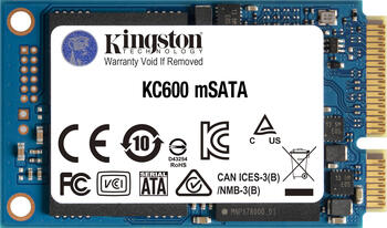 1.0 TB SSD Kingston SSDNow KC600, mSATA 6Gb/s, lesen: 550MB/s, schreiben: 520MB/s, TBW: 600TB