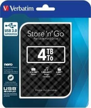 4.0 TB HDD Verbatim Store  n  Save Gen.2 USB-A 3.0 