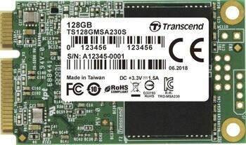 128 GB SSD Transcend MSA230S, mSATA 6Gb/s,  lesen: 550MB/s, schreiben: 400MB/s