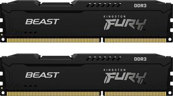DDR3RAM 2x 8GB DDR3-1600 Kingston FURY Beast schwarz DIMM, CL10-10-10 Kit