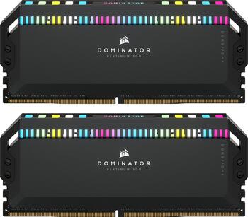 DDR5RAM 2x 32GB DDR5-5200 Corsair Dominator Platinum RGB schwarz DIMM on-die ECC, CL40-40-40-77 Kit