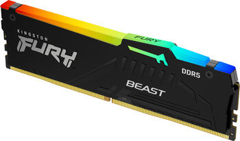 DDR5RAM 16GB DDR5-5600 Kingston FURY Beast RGB schwarz DIMM on-die ECC, CL40-40-40
