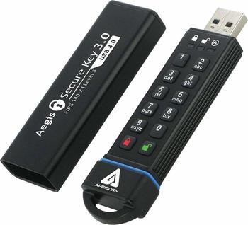 30 GB Apricorn Aegis Secure Key 3.0 USB-Stick, USB-A 3.0, lesen: 195MB/s, schreiben: 162MB/s