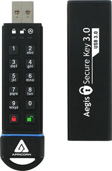 240 GB Apricorn Aegis Secure Key 3.0 USB-Stick, USB-A 3.0, lesen: 195MB/s, schreiben: 162MB/s