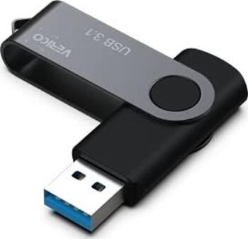 128 GB Verico Flip schwarz Typ-A USB 3.1 Stick lesen: 35MB/s, schreiben: 20MB/s