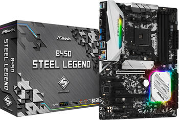 ASRock B450 Steel Legend, ATX Mainboard, 4x DDR4, max. 64GB, 1x HDMI 1.4, 1x USB-C 3.1