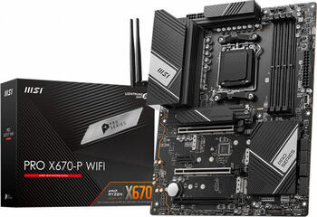 MSI PRO X670-P Wi-Fi 6E, ATX Mainboard, 4x DDR5, HDMI 2.1, DisplayPort 1.4, USB-C 3.2, USB-C 3.1 mit DP