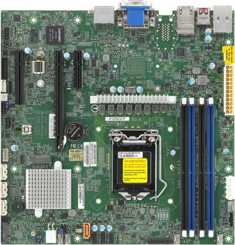 Supermicro X12SCZ-F retail, µATX Mainboard, 4x DDR4, max. 128GB, 1x VGA, 1x DVI-D