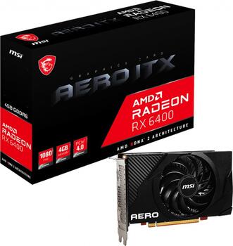 MSI Radeon RX 6400 Aero ITX 4G, 4GB GDDR6 Grafikkarte, HDMI, DP