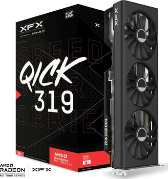 XFX Speedster QICK 319 Radeon RX 7800 XT Core Edition, 16GB GDDR6 Grafikkarte, HDMI, 3x DP