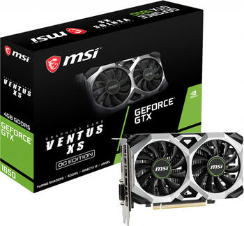 MSI GeForce GTX 1650 Ventus XS 4G OC, 4GB GDDR5 Grafikkarte, DVI, HDMI, DP