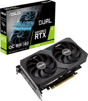ASUS Dual GeForce RTX 3050 OC, DUAL-RTX3050-O8G, 8GB GDDR6 Grafikkarte, HDMI, 3x DP