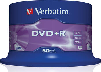 VERBATIM DVD+R 16x 50er Spindel 4.7GB DVD-Rohlinge 