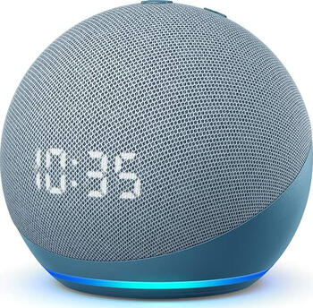  Echo Dot 4. Generation blaugrau mit Uhr 